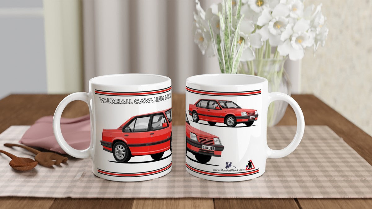 Vauxhall Cavalier Mk2c Saloon LX in Red Art Mug