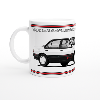 Vauxhall Cavalier Mk2c Saloon SRi 130 in White Art Mug
