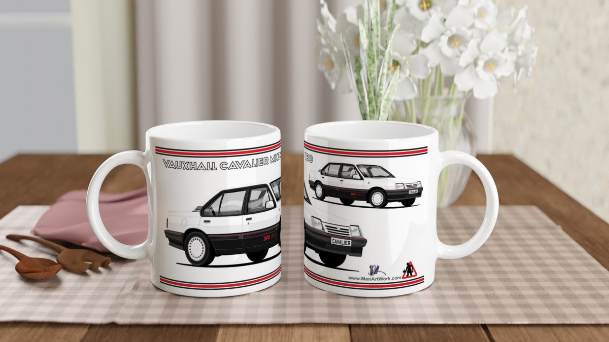 Vauxhall Cavalier Mk2c Saloon SRi 130 in White Art Mug