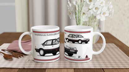 Vauxhall Cavalier Mk2c Saloon SRi 130 in White Art Mug