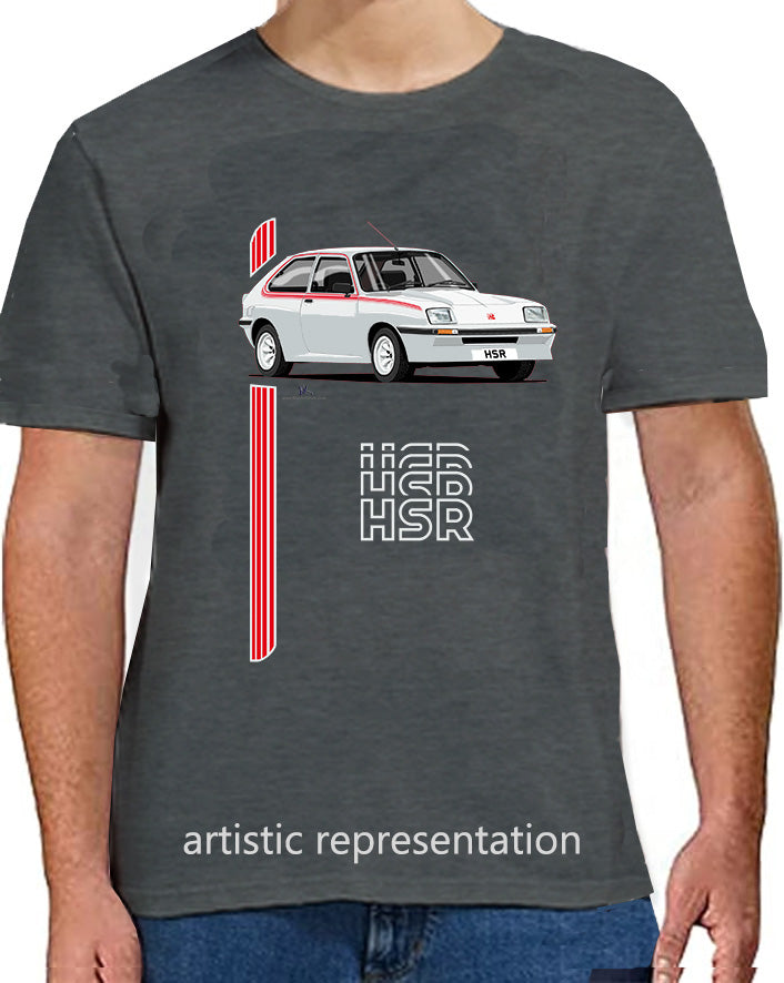 Vauxhall Chevette HSR in silver on Grey T Shirt