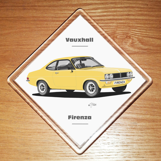 Vauxhall Firenza in Yellow art Coaster