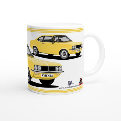 Vauxhall Firenza-Magnum Coupe in Yellow Art Mug