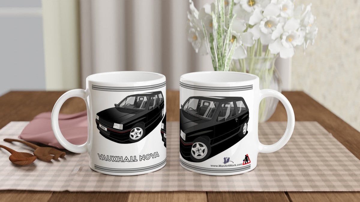 Vauxhall Nova Facelift in Black art Mug