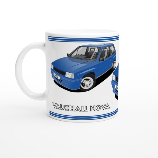 Vauxhall Nova Facelift in Blue art Mug