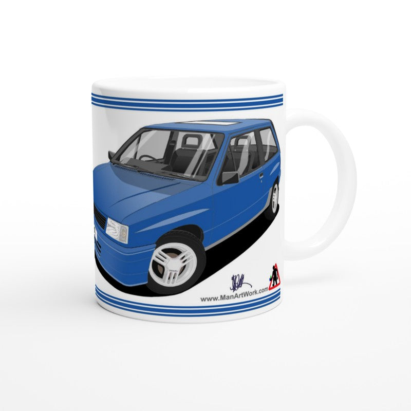 Vauxhall Nova Facelift in Blue art Mug