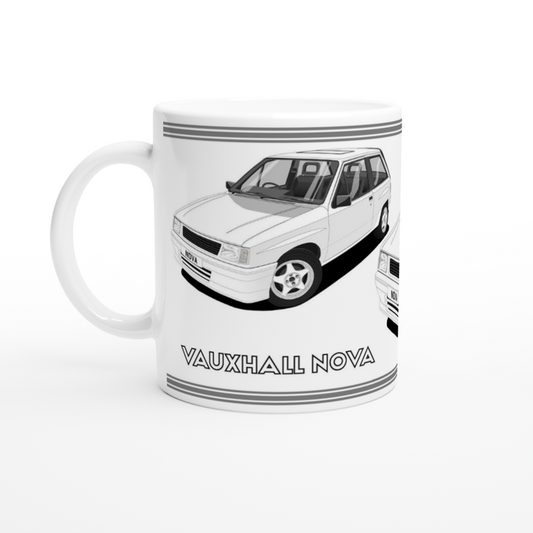 Vauxhall Nova Facelift in White art Mug