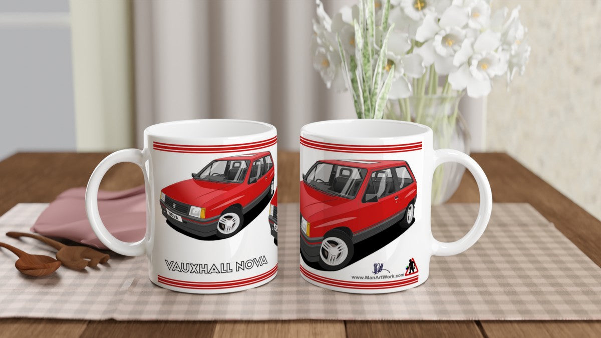 Vauxhall Nova Red art Mug