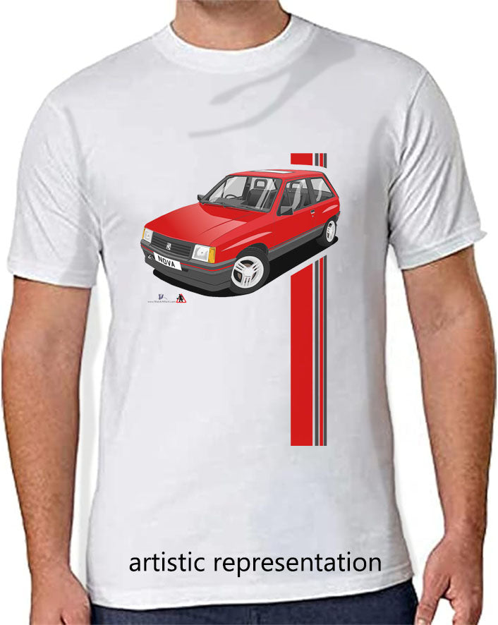 Vauxhall Nova in Red T Shirt