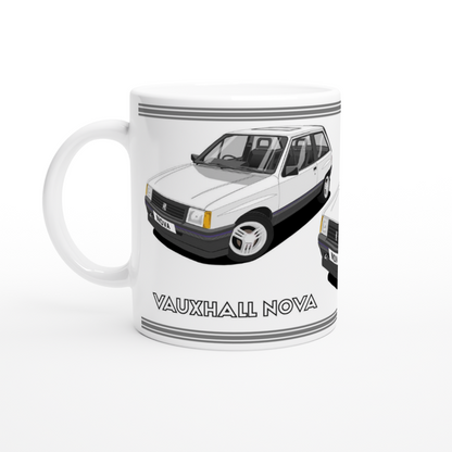 Vauxhall Nova White art Mug