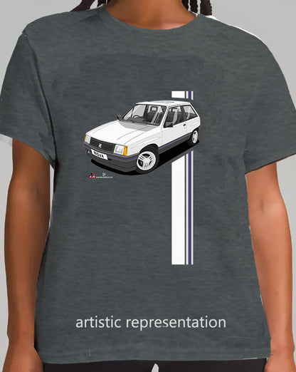 Vauxhall Nova in White T Shirt