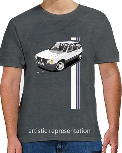 Vauxhall Nova in White T Shirt