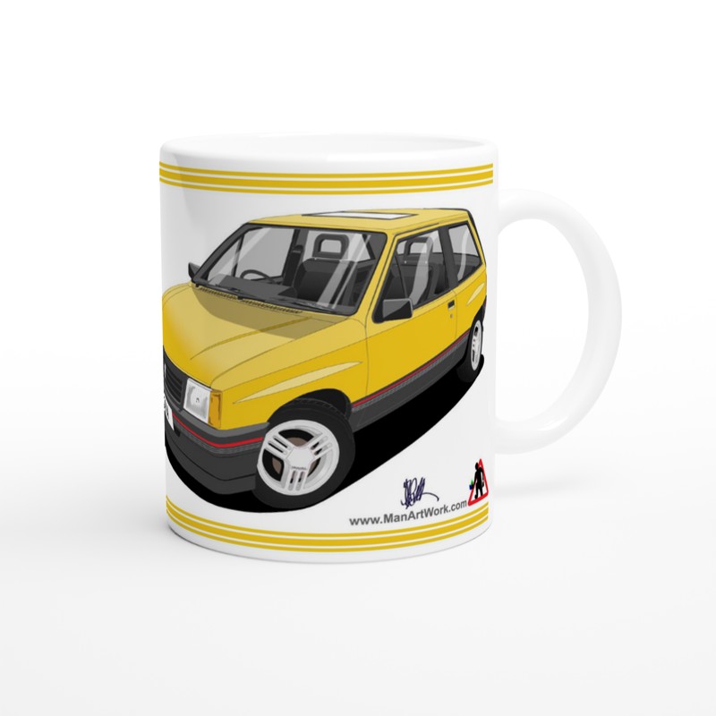 Vauxhall Nova Yellow art Mug