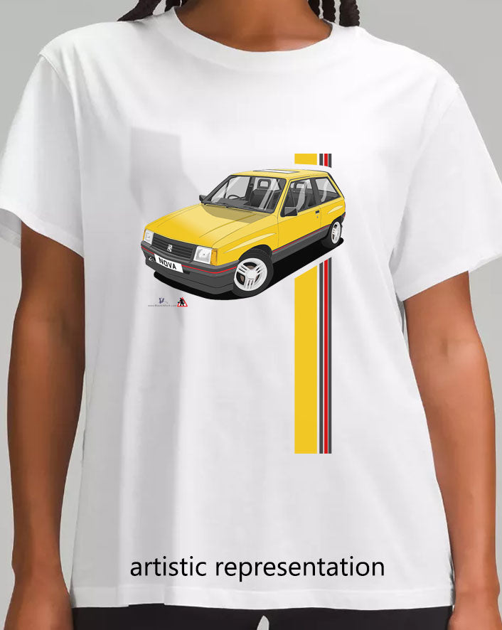 Vauxhall Nova in Yellow T Shirt