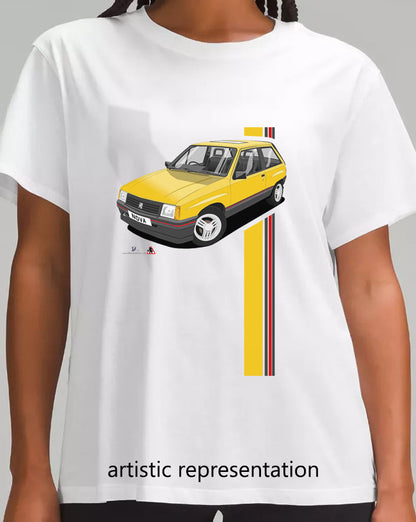 Vauxhall Nova in Yellow T Shirt