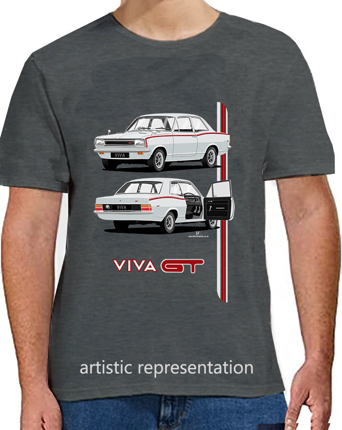 Vauxhall Viva HB GT Mk2 in Silver with Rostyle Wheels T Shirt
