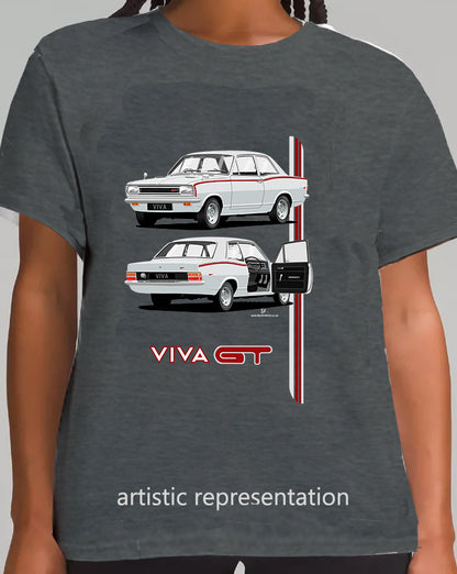 Vauxhall Viva HB GT Mk2 in Silver with Ali Wheels T Shirt