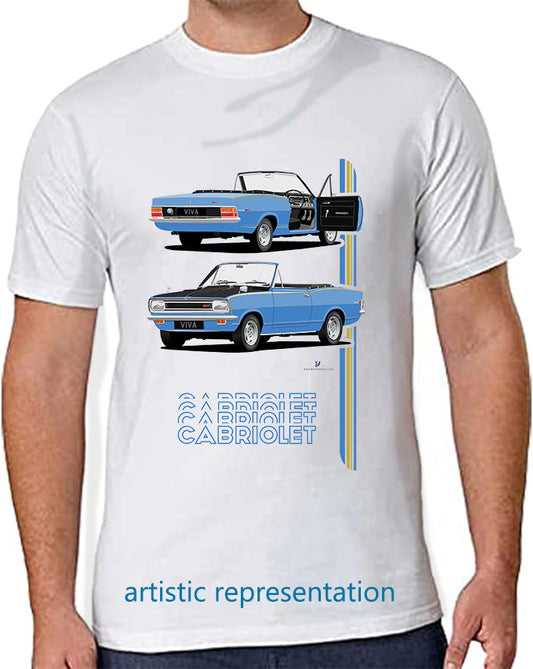Vauxhall Viva HB GT Cabrio Mk1 in Blue with Ali Wheels T Shirt