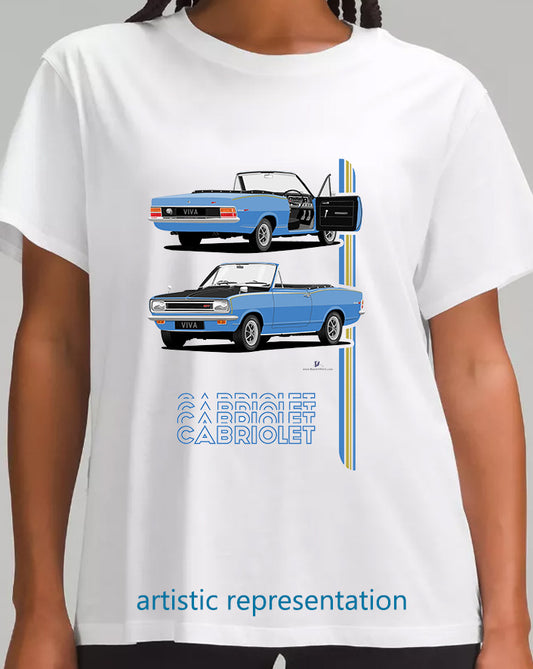 Vauxhall Viva HB GT Cabrio Mk1 in Blue with Rostyle Wheels T Shirt