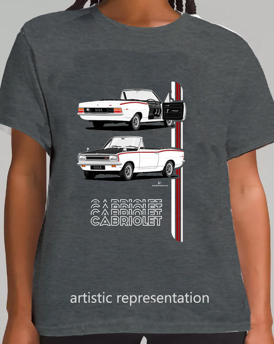 Vauxhall Viva HB GT Cabrio Mk2 in White with Rostyle Wheels T Shirt