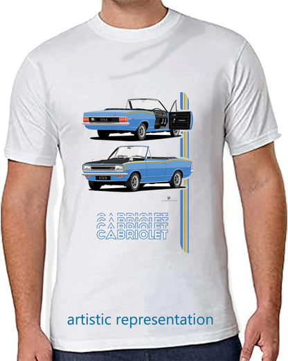 Vauxhall Viva HB GT Cabrio Mk2 in Blue with Rostyle Wheels T Shirt
