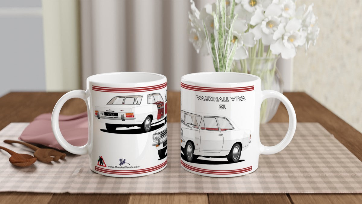 Vauxhall Viva HB SL in White Car Mug