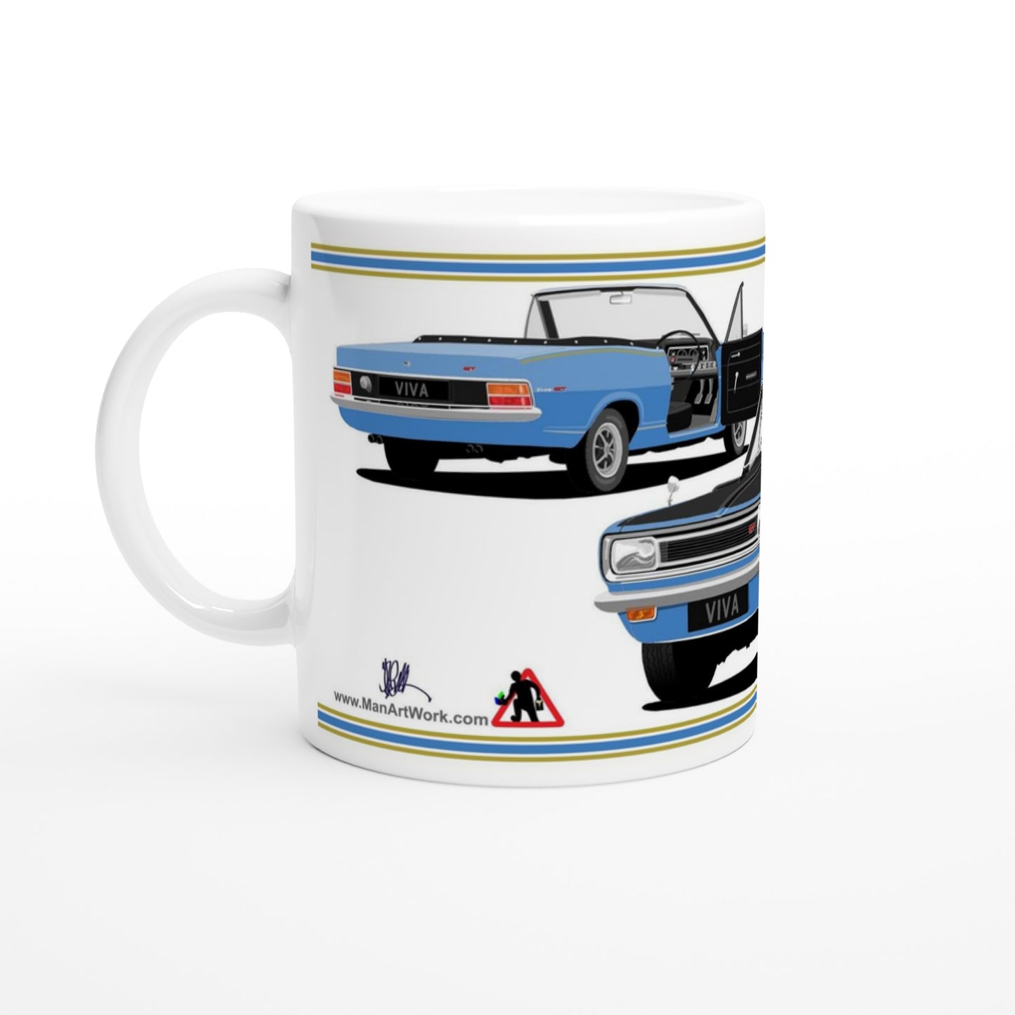 Vauxhall Viva HB GT Mk1 Cabriolet in Blue with Rostyles wheels  Art Mug