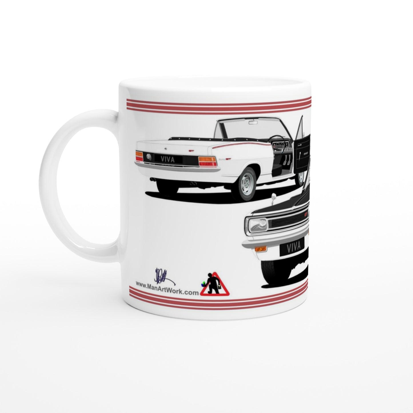 Vauxhall Viva HB GT Mk1 Cabriolet in White with Ali wheels Art Mug