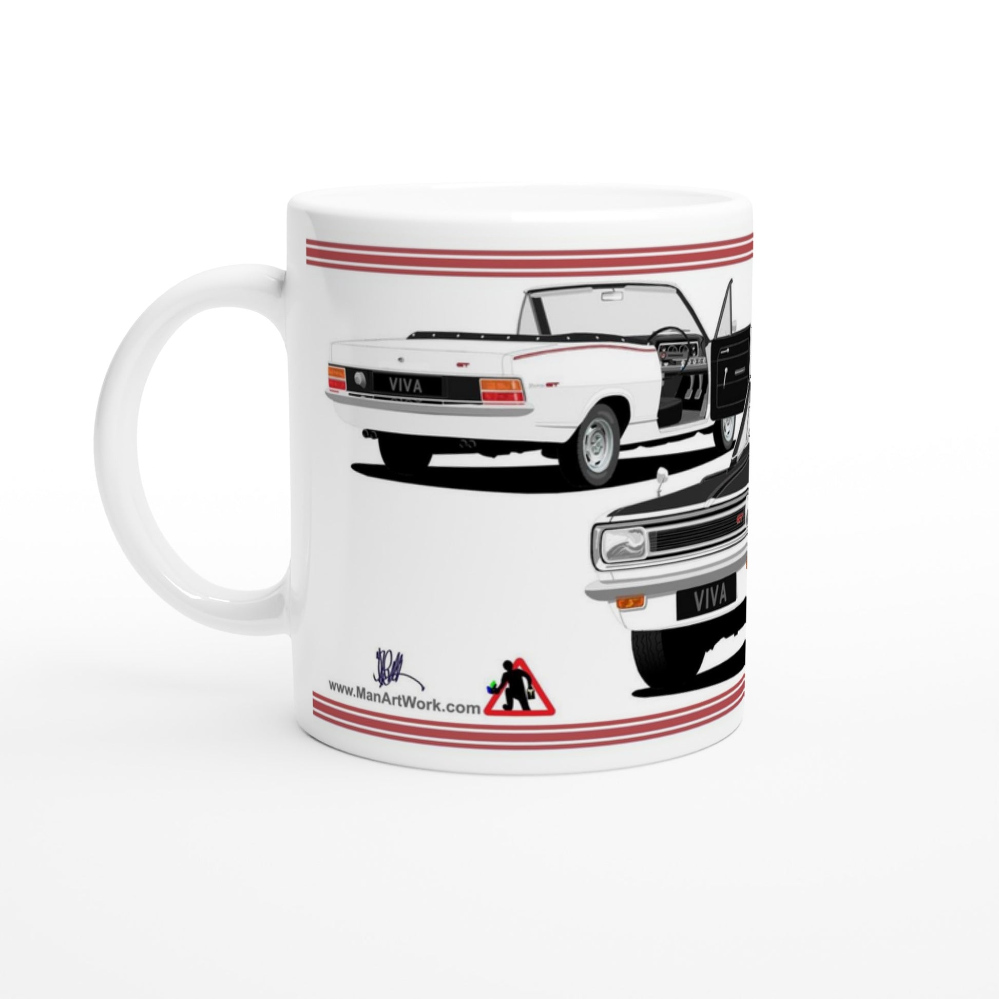 Vauxhall Viva HB GT Mk1 Cabriolet in White with Ali wheels Art Mug