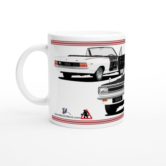 Vauxhall Viva HB GT Mk1 Cabriolet in White with Ali wheels Art Mug