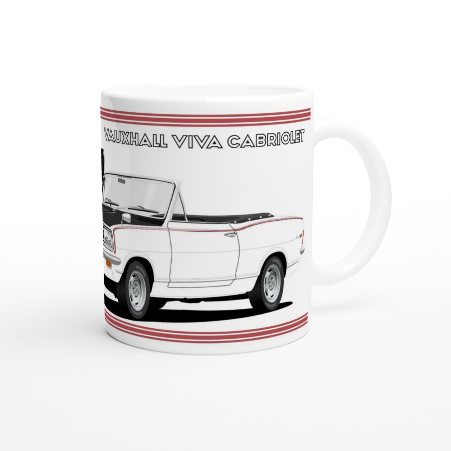 Vauxhall Viva HB GT Mk1 Cabriolet in White with Ali wheels Art Mug