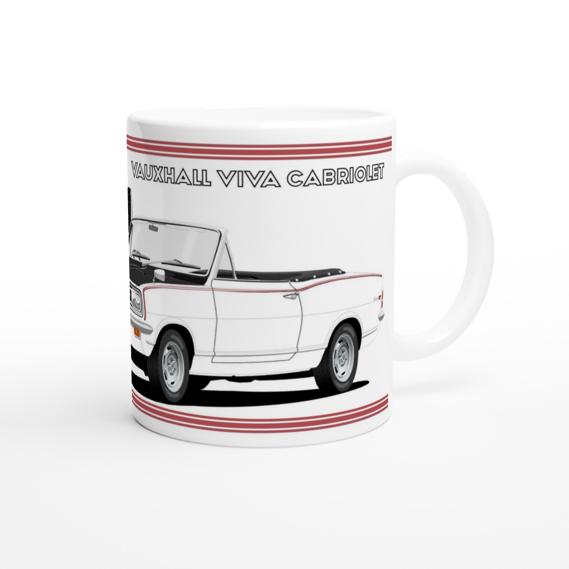 Vauxhall Viva HB GT Mk1 Cabriolet in White with Ali wheels Art Mug