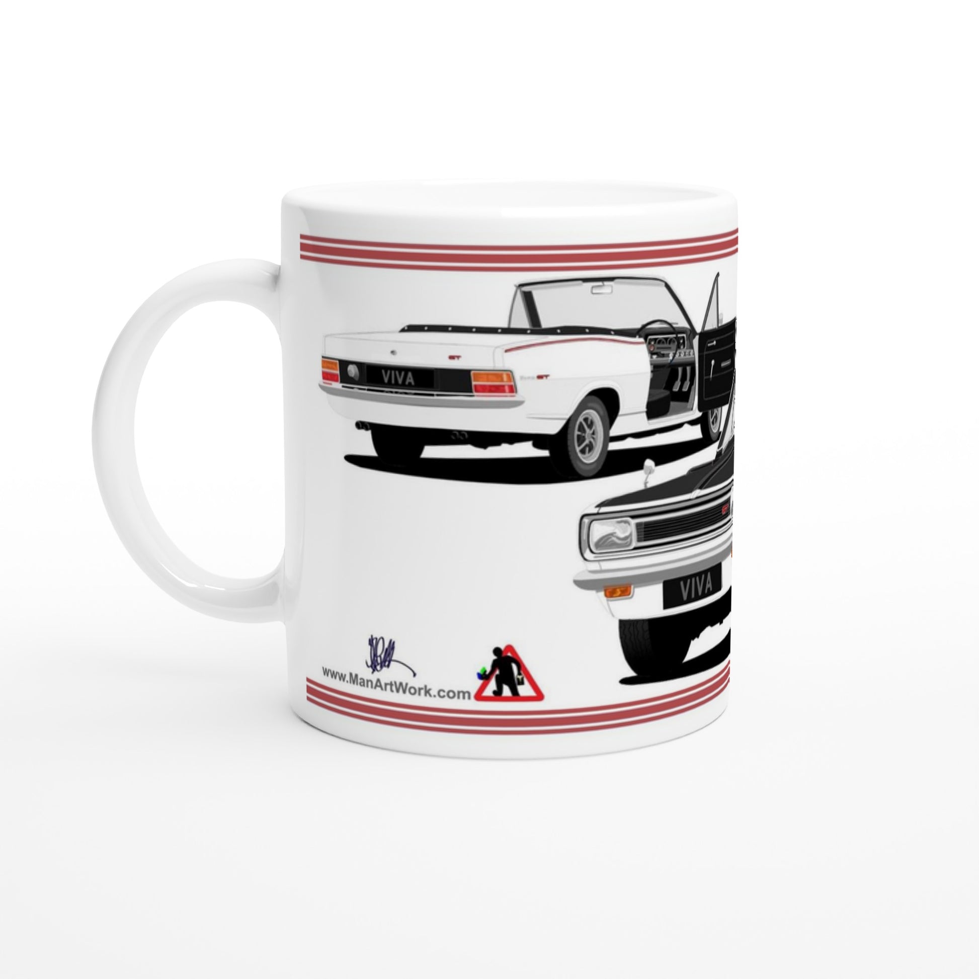 Vauxhall Viva HB GT Mk1 Cabriolet in White with Rostyles wheels  Art Mug