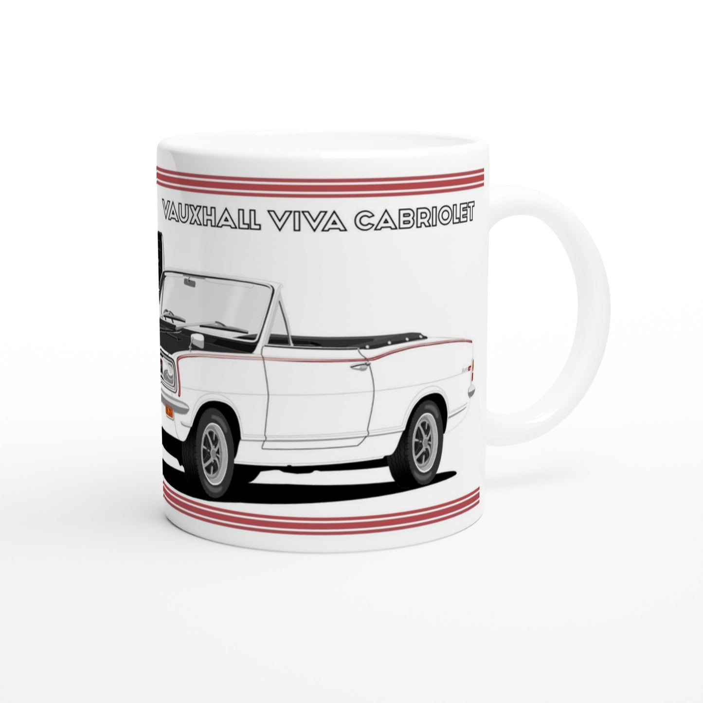 Vauxhall Viva HB GT Mk1 Cabriolet in White with Rostyles wheels  Art Mug
