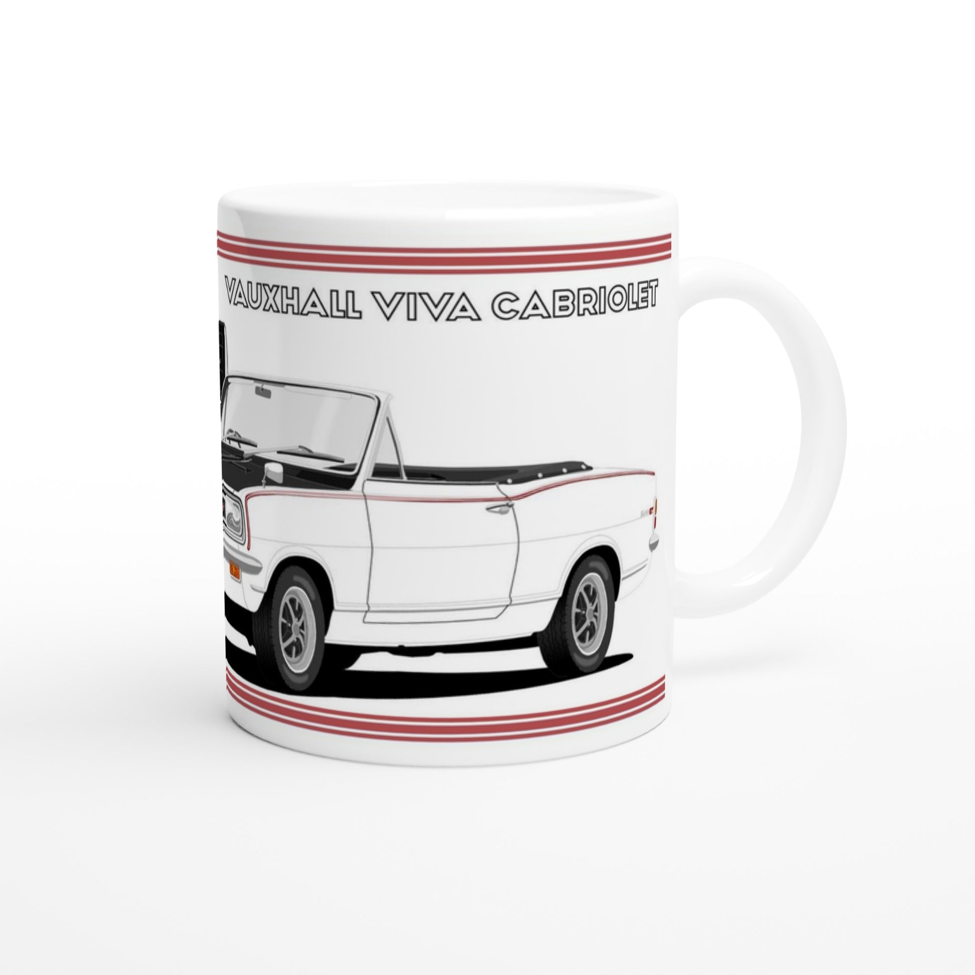Vauxhall Viva HB GT Mk1 Cabriolet in White with Rostyles wheels  Art Mug
