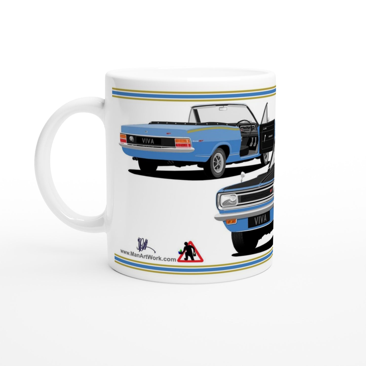Vauxhall Viva HB GT Mk2 Cabriolet in Blue with Rostyles wheels  Art Mug