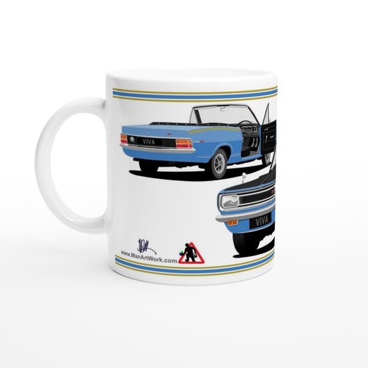 Vauxhall Viva HB GT Mk2 Cabriolet in Blue with Rostyles wheels  Art Mug