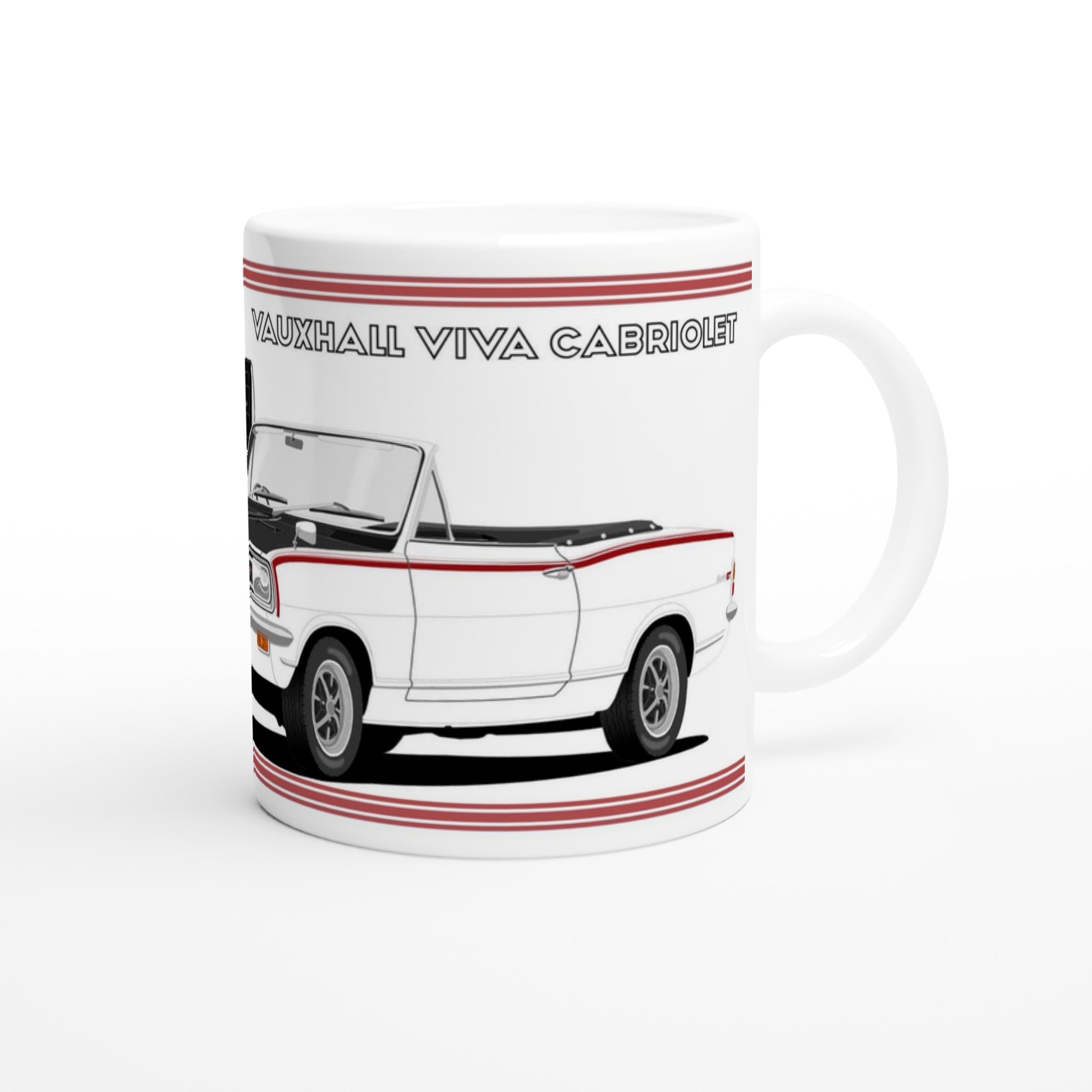 Vauxhall Viva HB GT Mk2 Cabriolet in White with Rostyles wheels  Art Mug