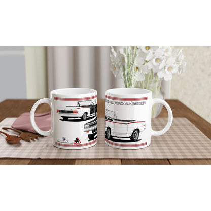 Vauxhall Viva HB GT Mk2 Cabriolet in White with Rostyles wheels  Art Mug