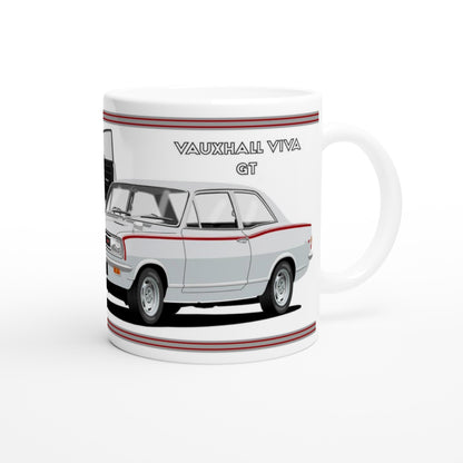 Vauxhall Viva HB GT in Silver with Alis Car Art Mug