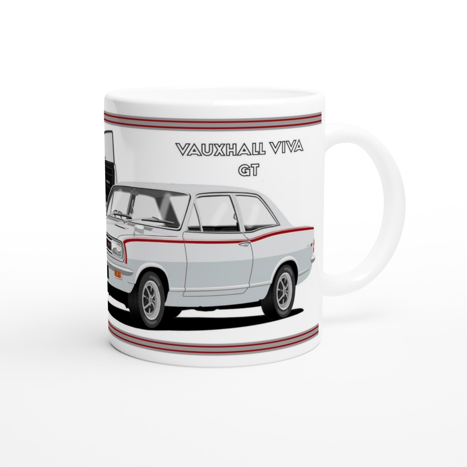 Vauxhall Viva HB GT in Silver with Rostyles Car Art Mug
