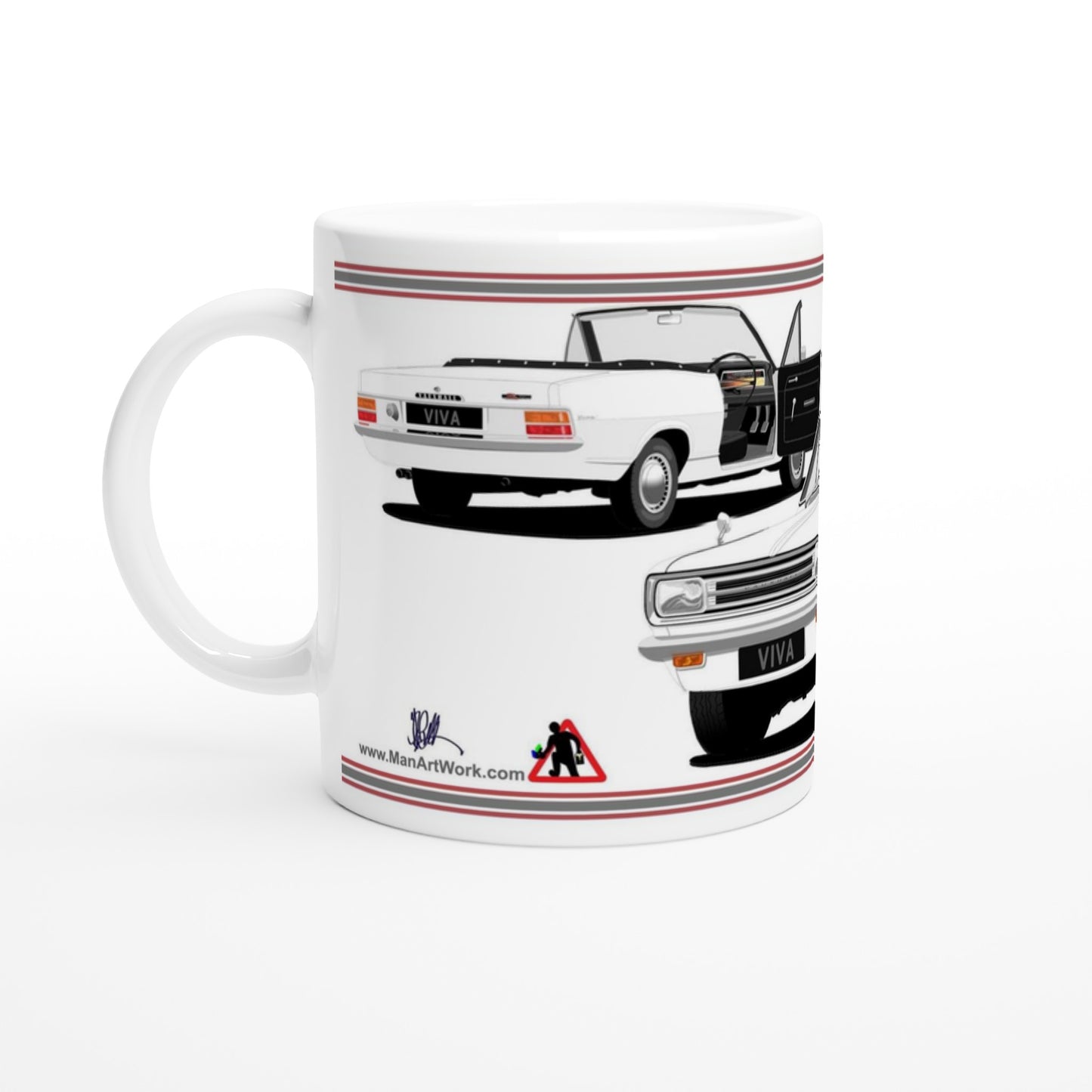 Vauxhall Viva HB SL Cabriolet in White Car Art Mug