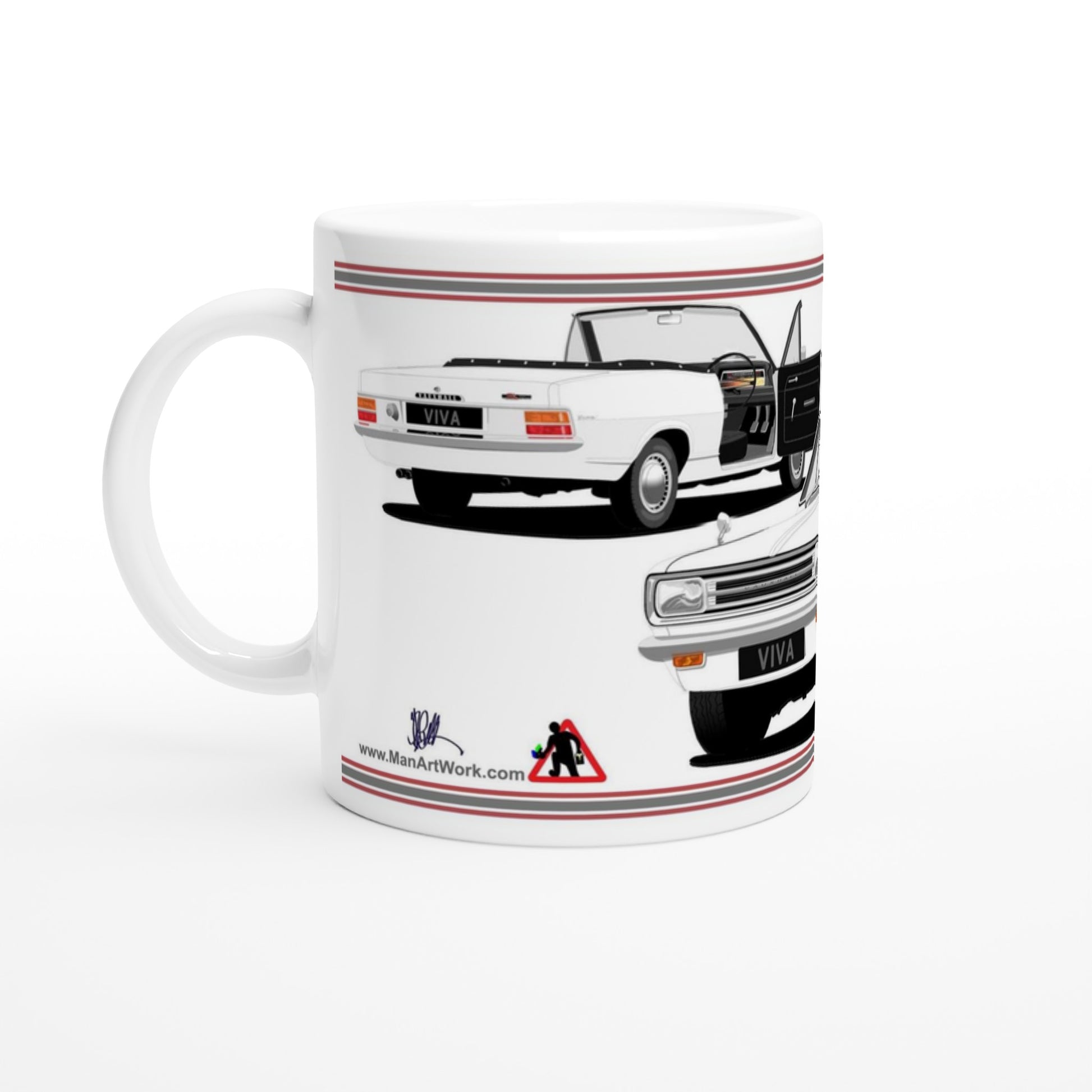 Vauxhall Viva HB SL Cabriolet in White Car Art Mug