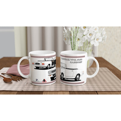 Vauxhall Viva HB SL Cabriolet in White Car Art Mug