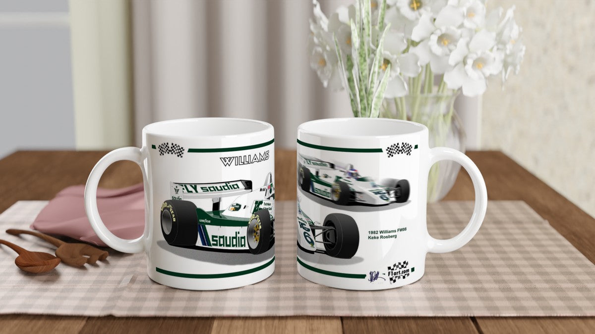 Williams FW08 F1 Motor Racing Art Mug