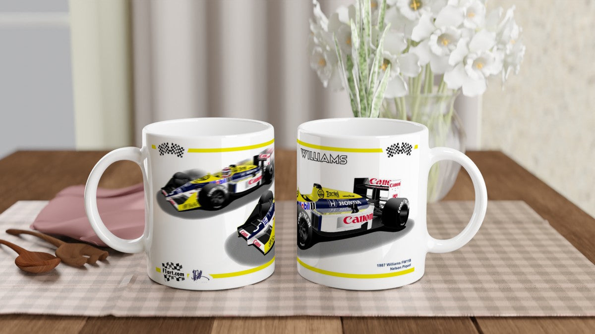 Williams FW11B F1 Motor Racing Art Mug