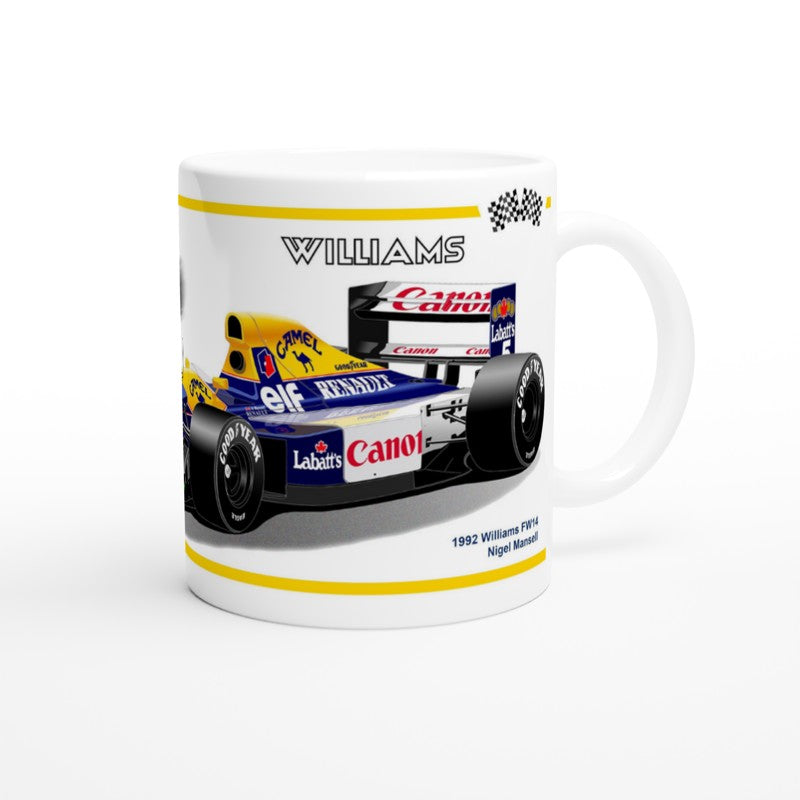 Williams FW14 F1 Motor Racing Art Mug