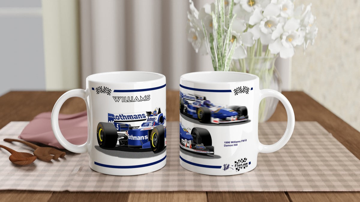 Williams FW18 1996 F1 Motor Racing Art Mug