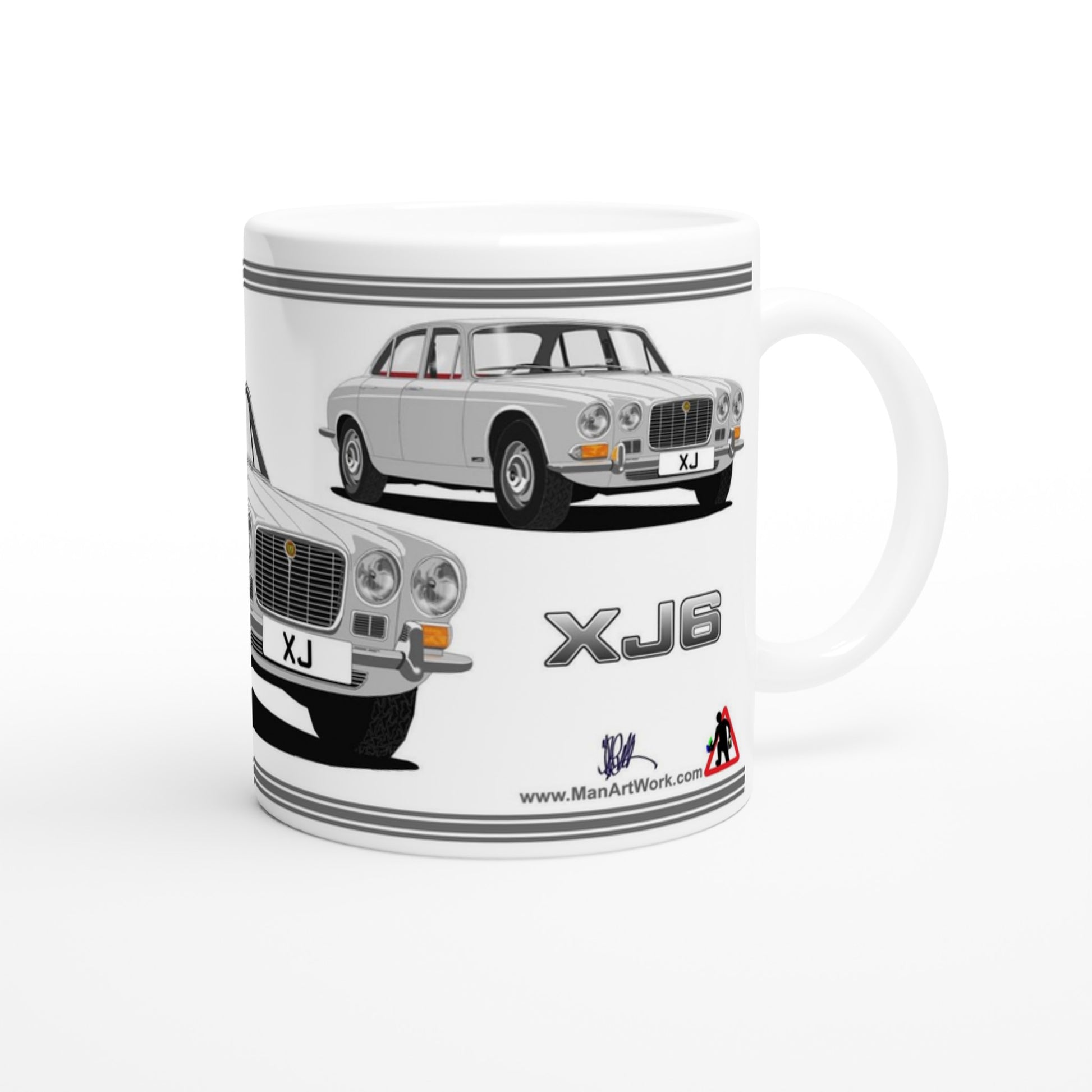 Jaguar XJ6 Mk1 in Silver Art Mug