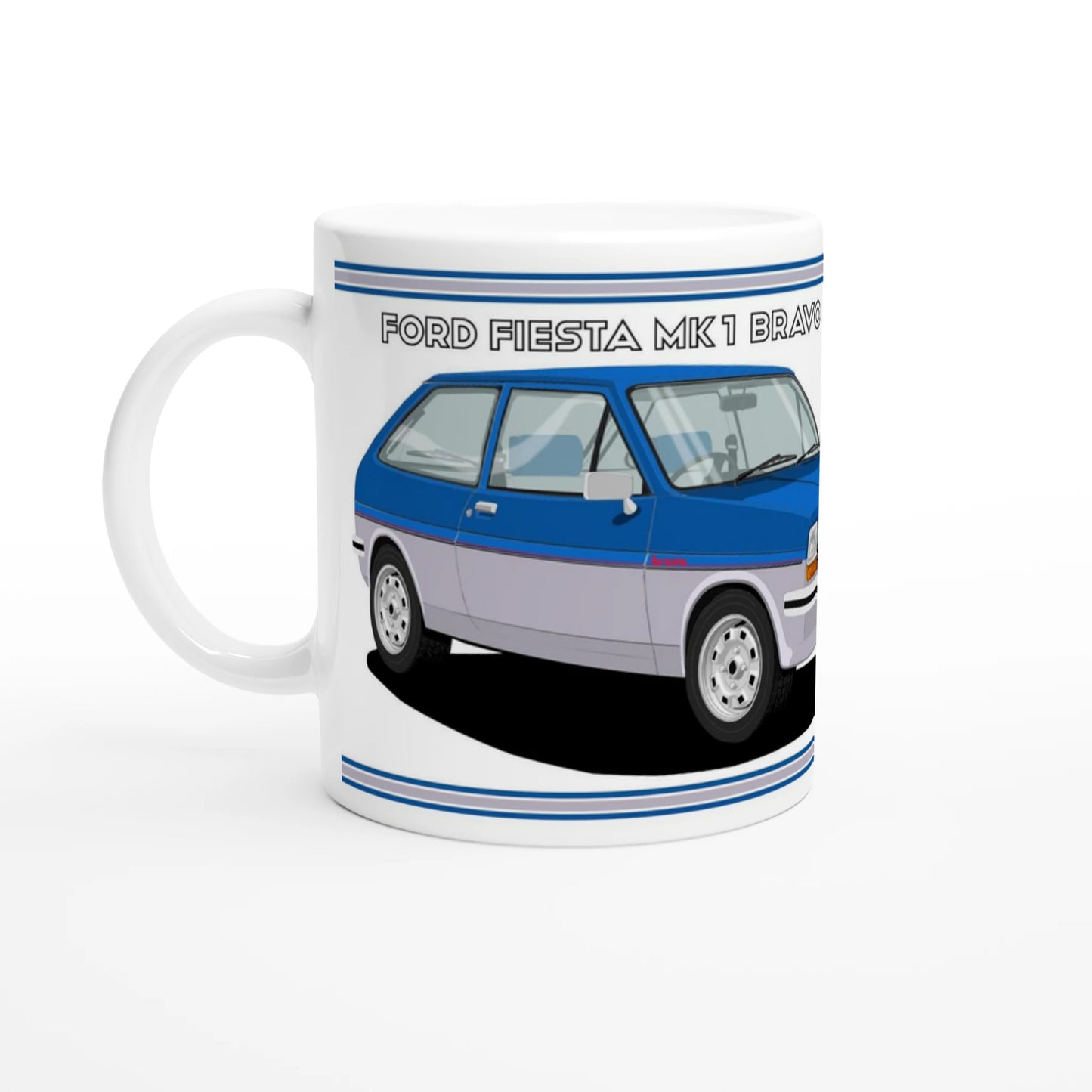 Ford Fiesta Mk1 Bravo in Blue Art Mug